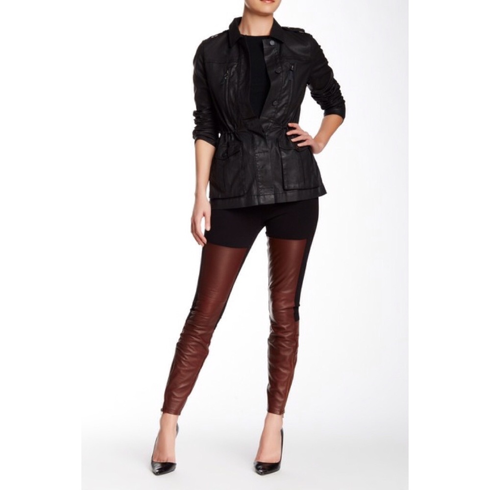 Paige "Noa" leather and knit leggings, size M